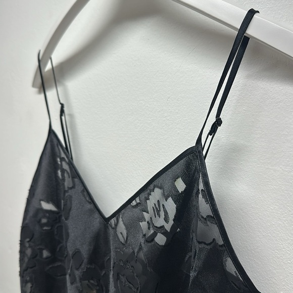 Victorias Secret Teddy Gold Label Vintage Floral Semi Sheer Ruffle Black Medium - Picture 5 of 9